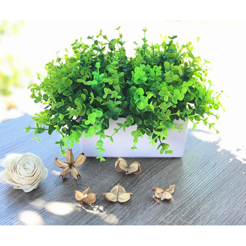 August Grove® 8'' Faux Eucalyptus Grass in Vase & Reviews Wayfair